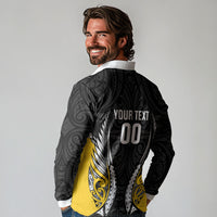 Taranaki 2026 Rugby Custom Long Sleeve Polo Shirt NZ Maori Silver Fern