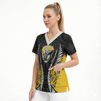 Taranaki 2026 Rugby Custom Scrub Top NZ Maori Silver Fern