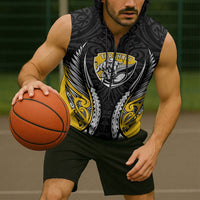 Taranaki 2026 Rugby Custom Sleeveless Zip Hoodie NZ Maori Silver Fern