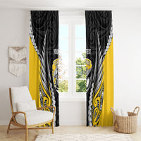 Taranaki 2026 Rugby Custom Window Curtain NZ Maori Silver Fern