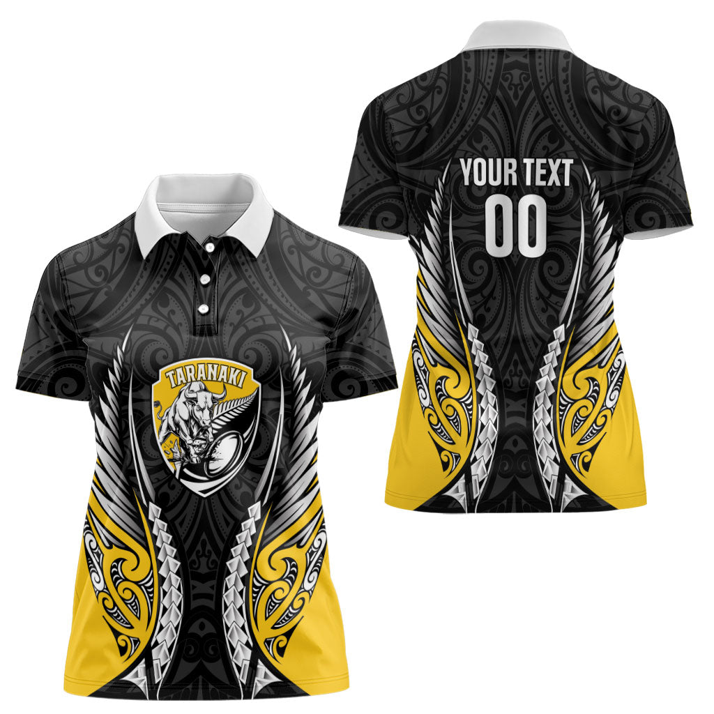 Taranaki 2026 Rugby Custom Women Polo Shirt NZ Maori Silver Fern