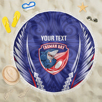 Tasman Bay 2026 Rugby Custom Beach Blanket NZ Maori Silver Fern