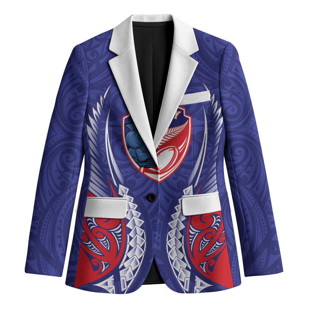 Tasman Bay 2026 Rugby Custom Blazer NZ Maori Silver Fern LT14 Unisex Blue - Polynesian Pride