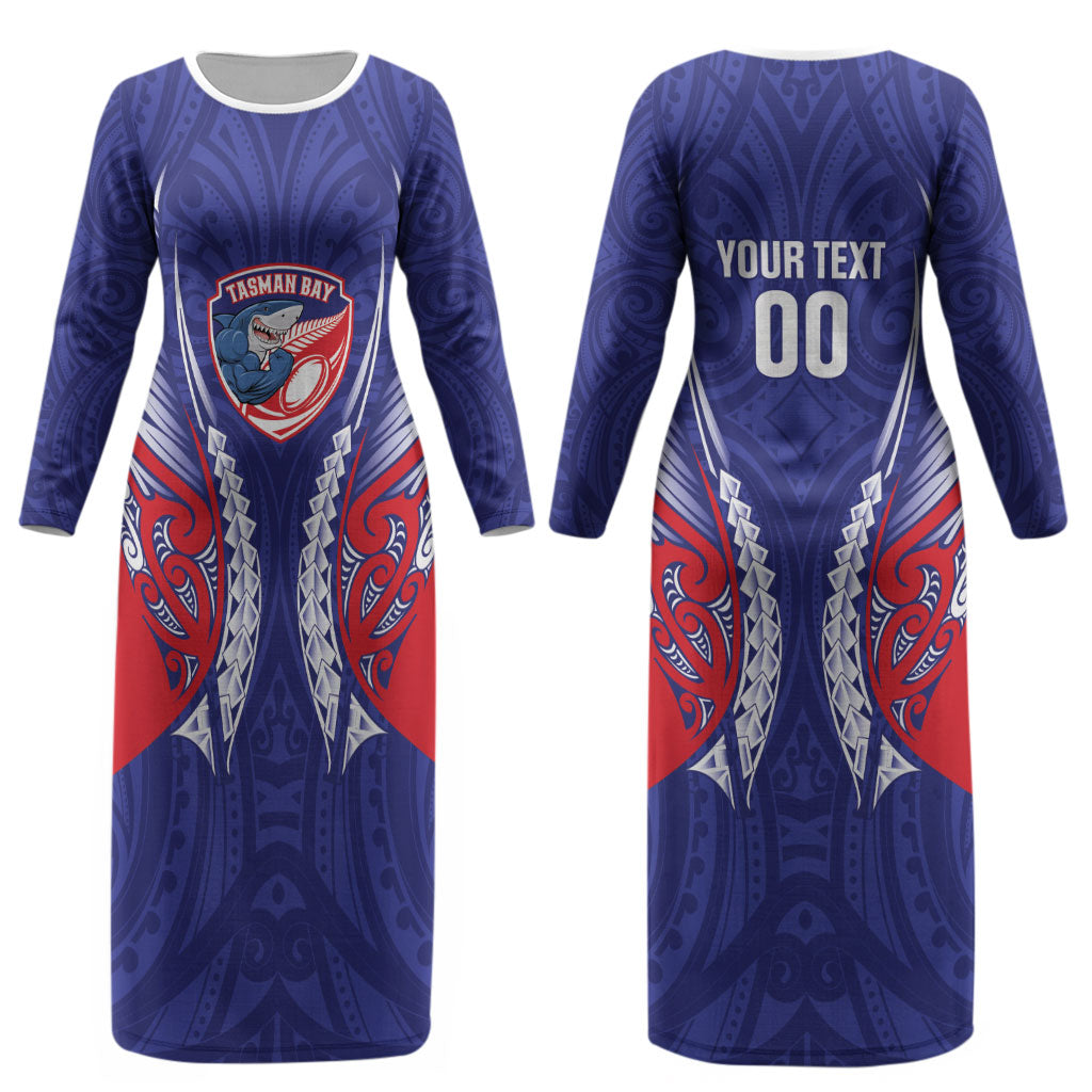 Tasman Bay 2026 Rugby Custom Couples Matching Long Sleeve Bodycon Dress and Long Sleeve Button Shirt NZ Maori Silver Fern LT14 - Polynesian Pride