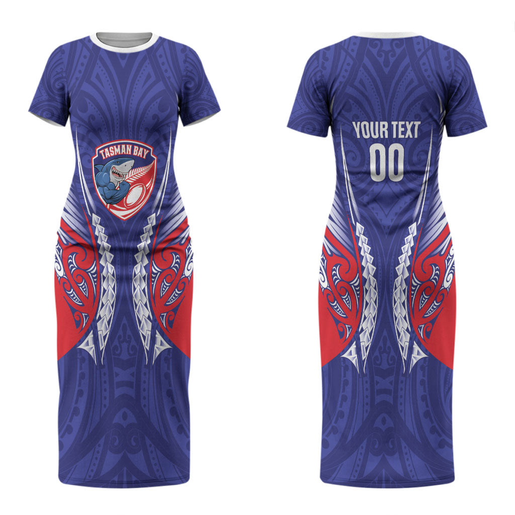 Tasman Bay 2026 Rugby Custom Couples Matching Short Sleeve Bodycon Dress and Hawaiian Shirt NZ Maori Silver Fern LT14 - Polynesian Pride