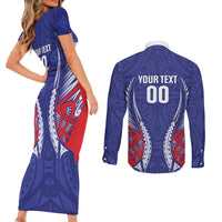 Tasman Bay 2026 Rugby Custom Couples Matching Short Sleeve Bodycon Dress and Long Sleeve Button Shirt NZ Maori Silver Fern