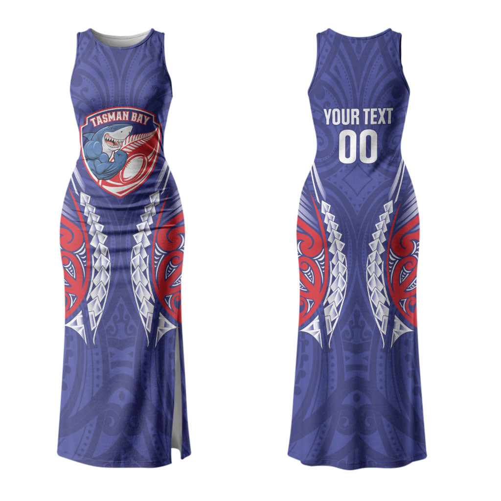 Tasman Bay 2026 Rugby Custom Couples Matching Tank Maxi Dress and Hawaiian Shirt NZ Maori Silver Fern LT14 - Polynesian Pride