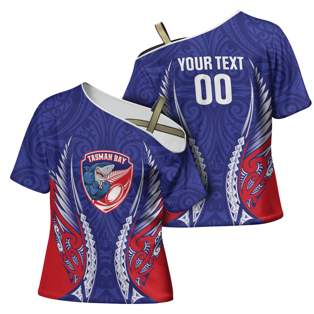 Tasman Bay 2026 Rugby Custom Cross Shoulder Shirt NZ Maori Silver Fern