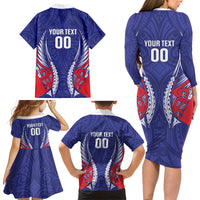 Tasman Bay 2026 Rugby Custom Family Matching Long Sleeve Bodycon Dress and Hawaiian Shirt NZ Maori Silver Fern LT14 - Polynesian Pride