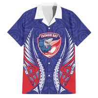 Tasman Bay 2026 Rugby Custom Family Matching Mermaid Dress and Hawaiian Shirt NZ Maori Silver Fern LT14 Dad's Shirt - Short Sleeve Blue - Polynesian Pride