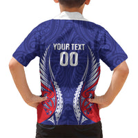 Tasman Bay 2026 Rugby Custom Family Matching Off Shoulder Short Dress and Hawaiian Shirt NZ Maori Silver Fern LT14 - Polynesian Pride