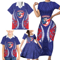 Tasman Bay 2026 Rugby Custom Family Matching Short Sleeve Bodycon Dress and Hawaiian Shirt NZ Maori Silver Fern LT14 - Polynesian Pride