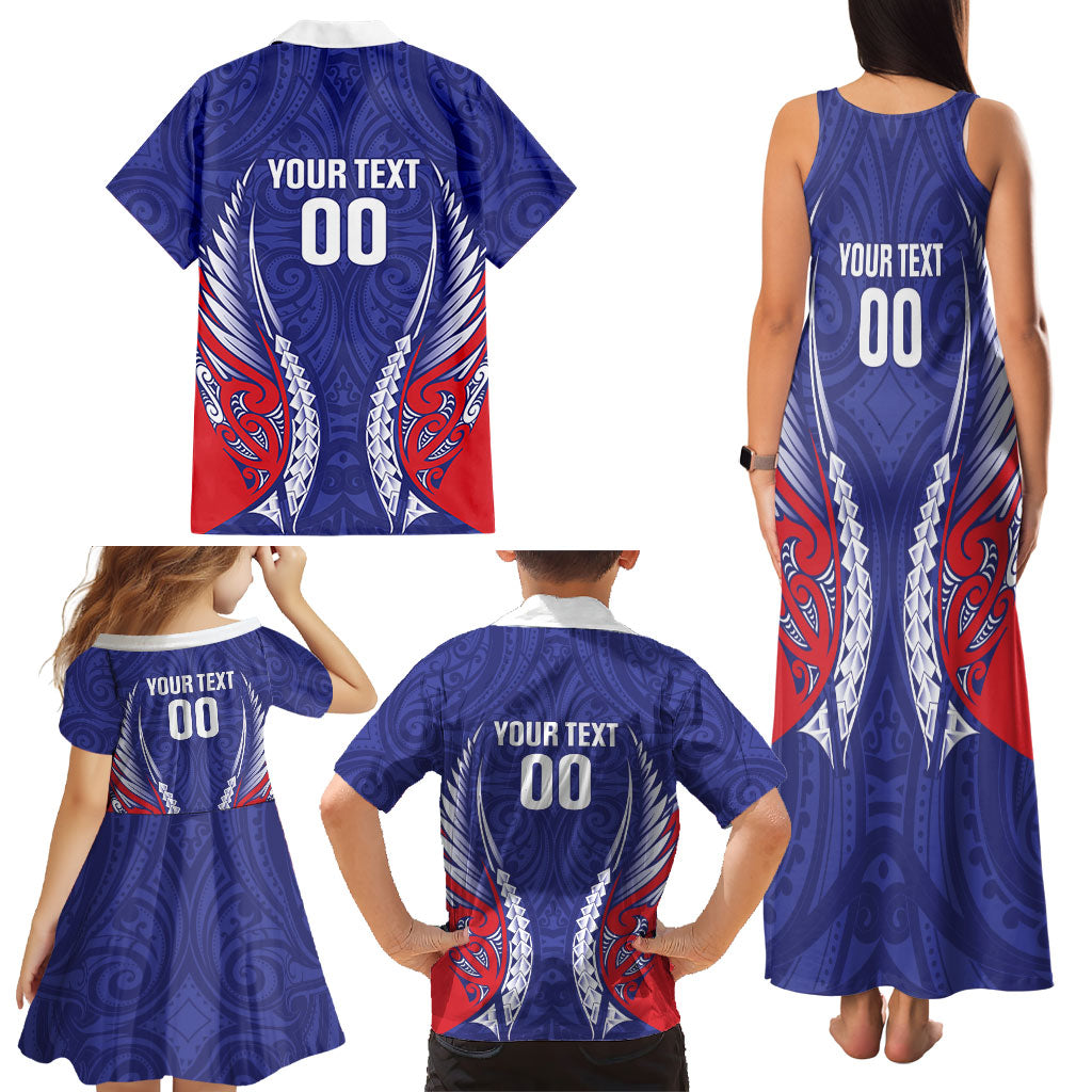 Tasman Bay 2026 Rugby Custom Family Matching Tank Maxi Dress and Hawaiian Shirt NZ Maori Silver Fern LT14 - Polynesian Pride