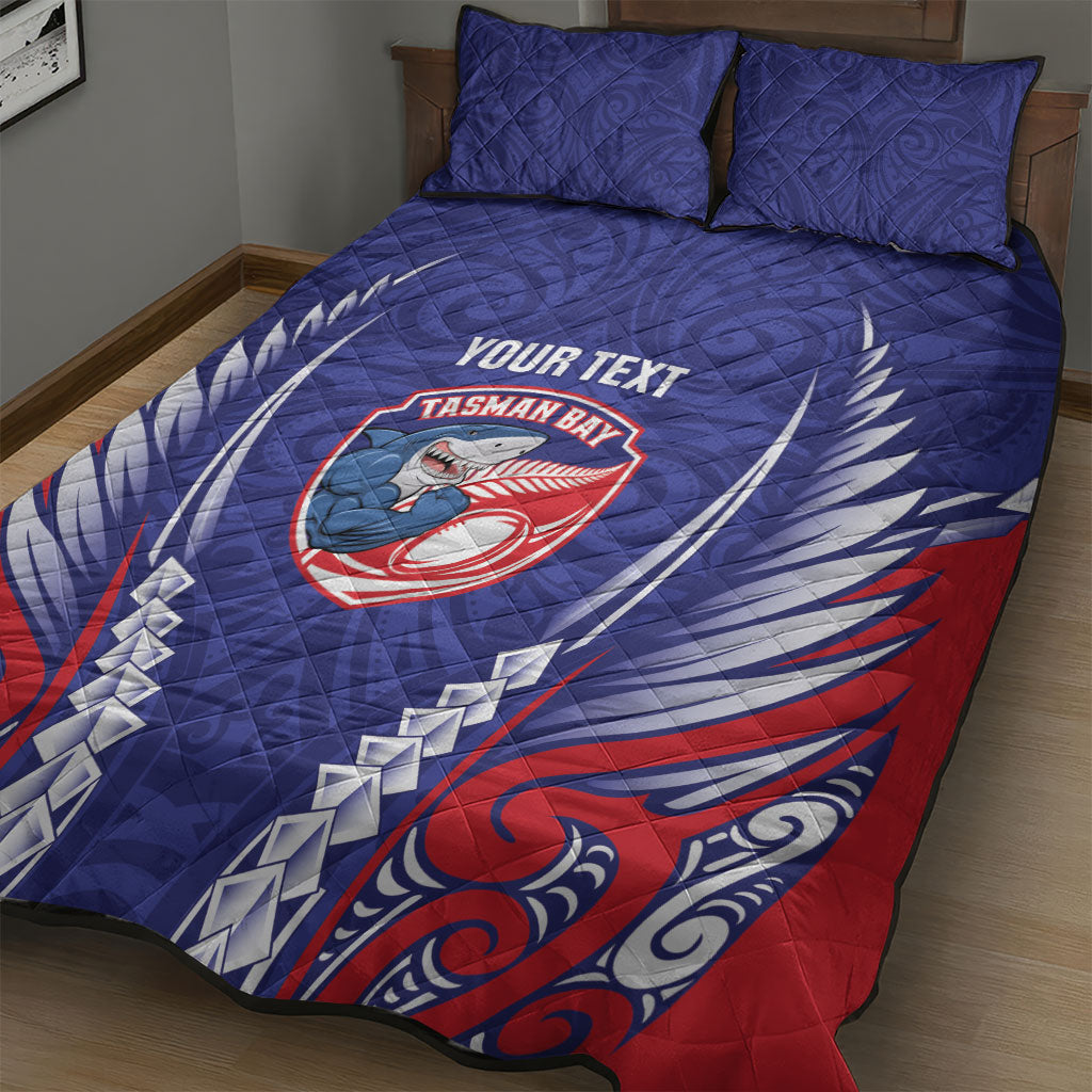 Tasman Bay 2026 Rugby Custom Quilt Bed Set NZ Maori Silver Fern