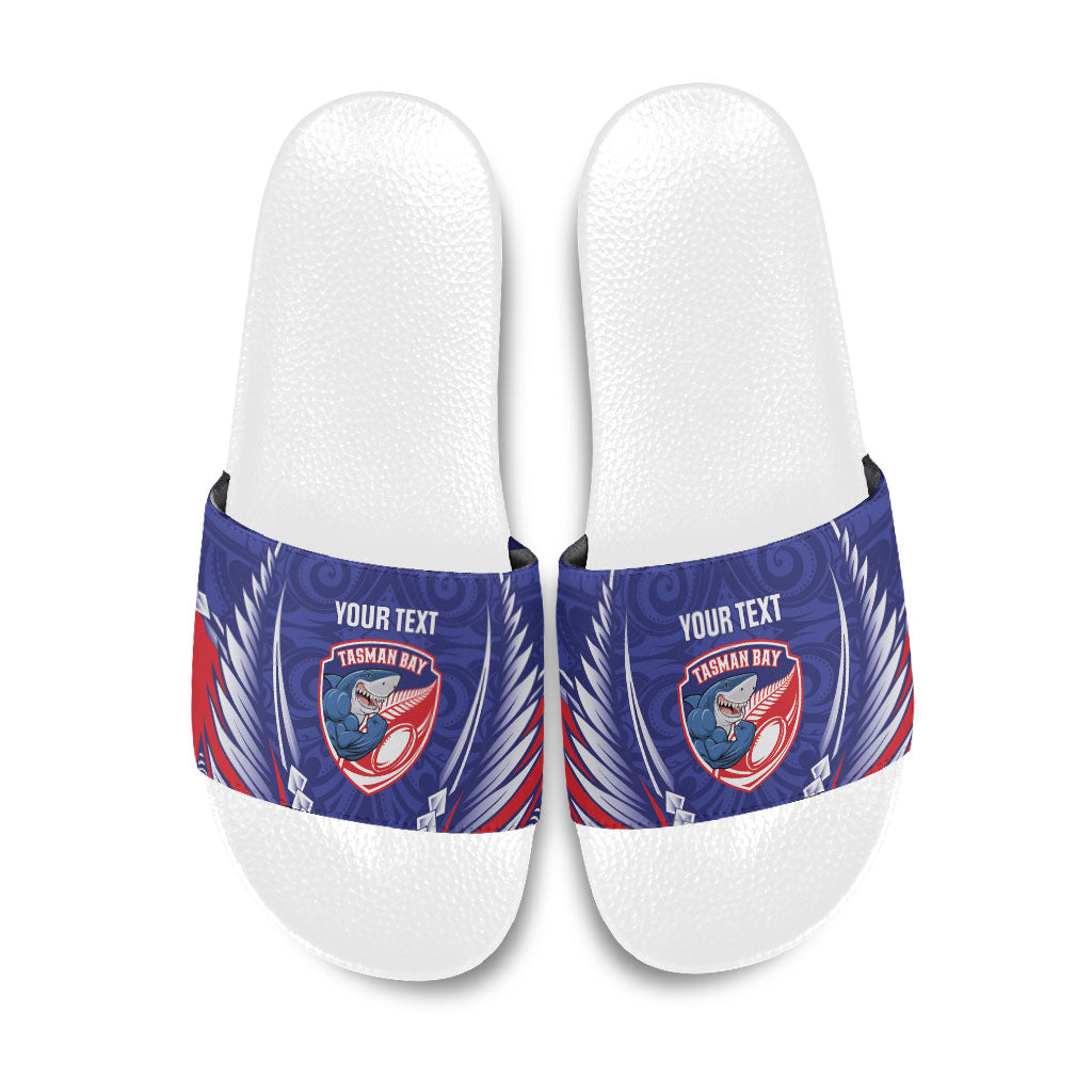Tasman Bay 2026 Rugby Custom Slide Sandals NZ Maori Silver Fern