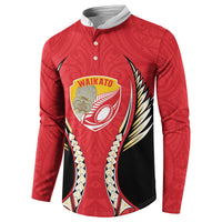 Waikato 2026 Rugby Custom Button Sweatshirt NZ Maori Silver Fern