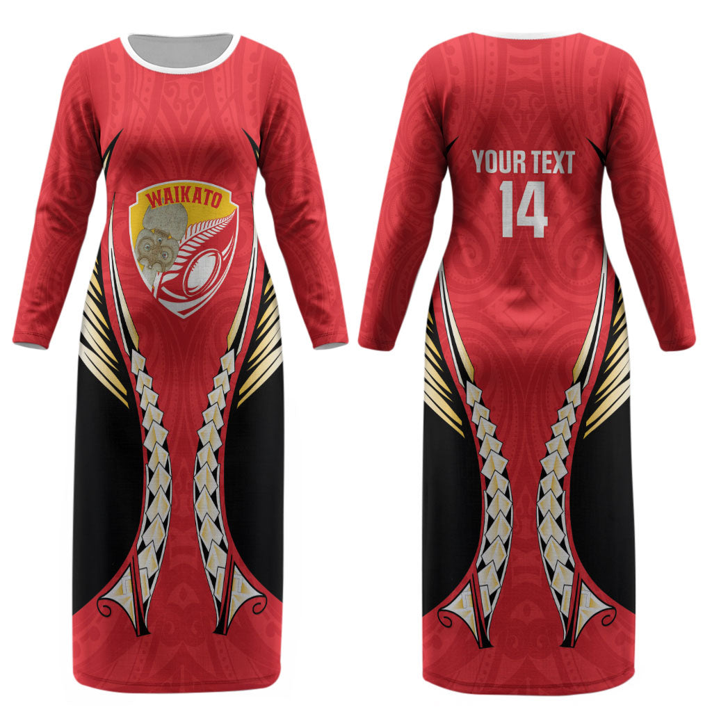 Waikato 2026 Rugby Custom Couples Matching Long Sleeve Bodycon Dress and Long Sleeve Button Shirt NZ Maori Silver Fern LT14 - Polynesian Pride