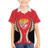 Waikato 2026 Rugby Custom Family Matching Mermaid Dress and Hawaiian Shirt NZ Maori Silver Fern LT14 Son's Shirt Red - Polynesian Pride