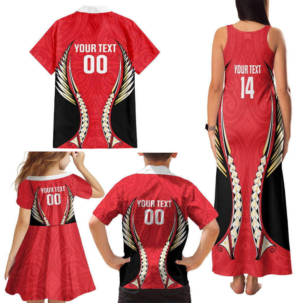 Waikato 2026 Rugby Custom Family Matching Tank Maxi Dress and Hawaiian Shirt NZ Maori Silver Fern LT14 - Polynesian Pride
