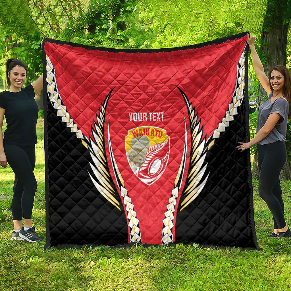 Waikato 2026 Rugby Custom Quilt NZ Maori Silver Fern