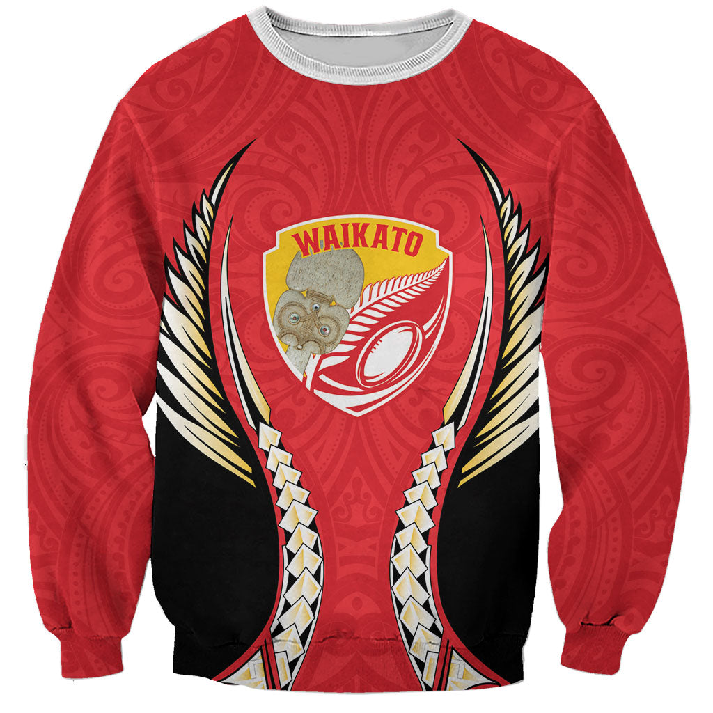 Waikato 2026 Rugby Custom Sweatshirt NZ Maori Silver Fern LT14 Unisex Red - Polynesian Pride