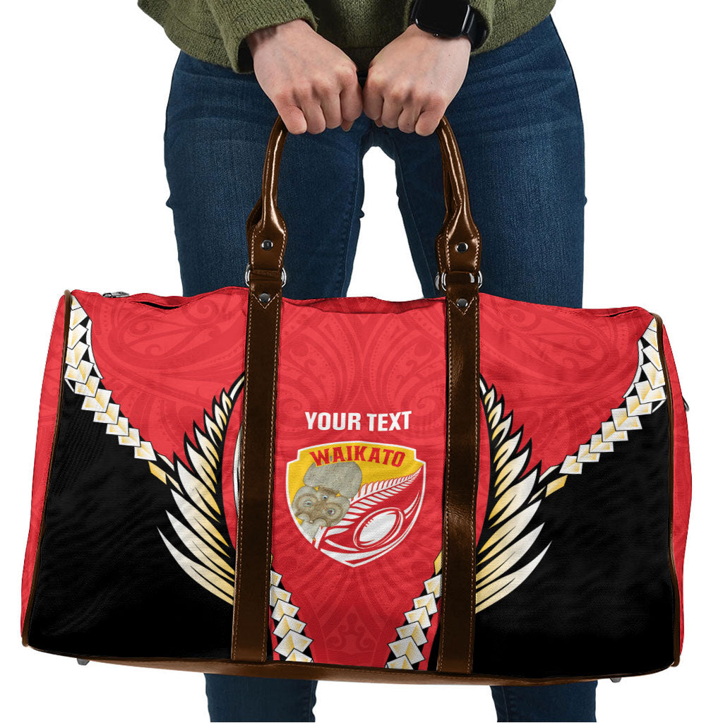 Waikato 2026 Rugby Custom Travel Bag NZ Maori Silver Fern LT14 Red - Polynesian Pride