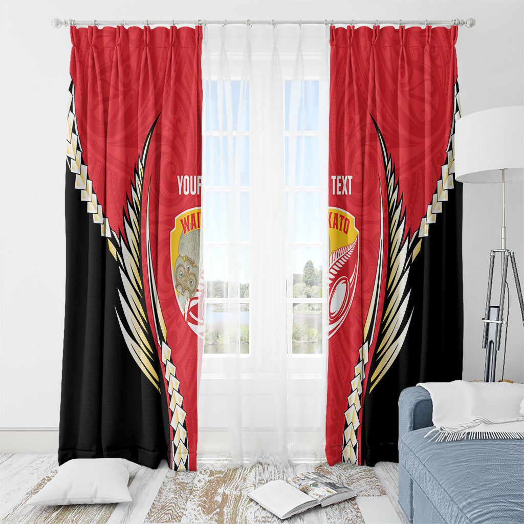 Waikato 2026 Rugby Custom Window Curtain NZ Maori Silver Fern