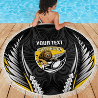 Wellington 2026 Rugby Custom Beach Blanket NZ Maori Silver Fern