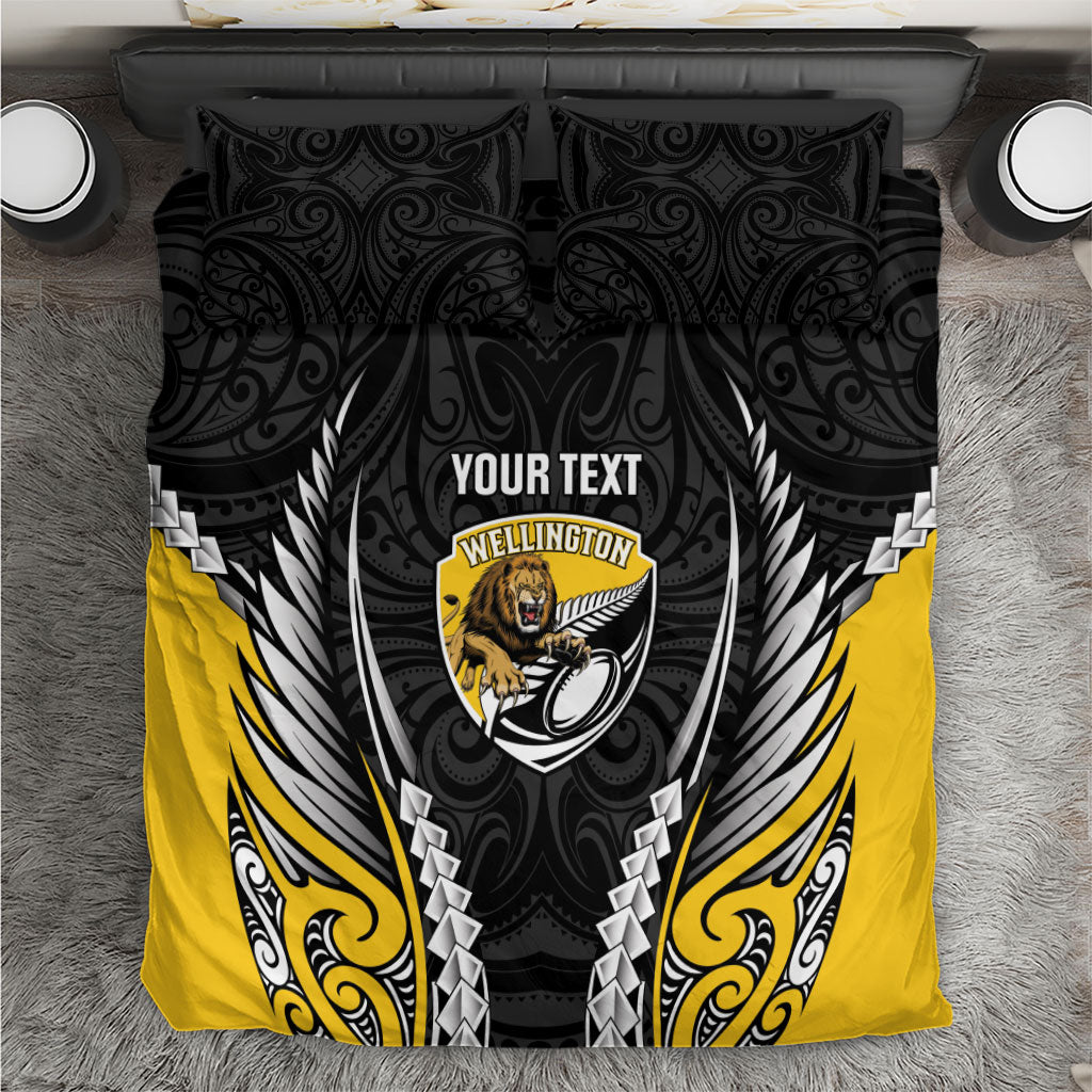 Wellington 2026 Rugby Custom Bedding Set NZ Maori Silver Fern LT14 Black - Polynesian Pride