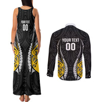 Wellington 2026 Rugby Custom Couples Matching Tank Maxi Dress and Long Sleeve Button Shirt NZ Maori Silver Fern