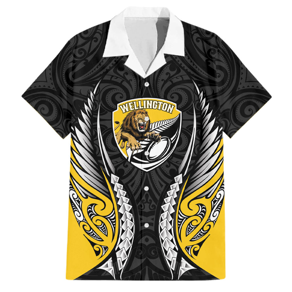 Wellington 2026 Rugby Custom Family Matching Long Sleeve Bodycon Dress and Hawaiian Shirt NZ Maori Silver Fern LT14 Dad's Shirt - Short Sleeve Black - Polynesian Pride