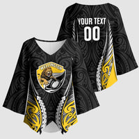 Wellington 2026 Rugby Custom Kimono Sleeve Blouse NZ Maori Silver Fern