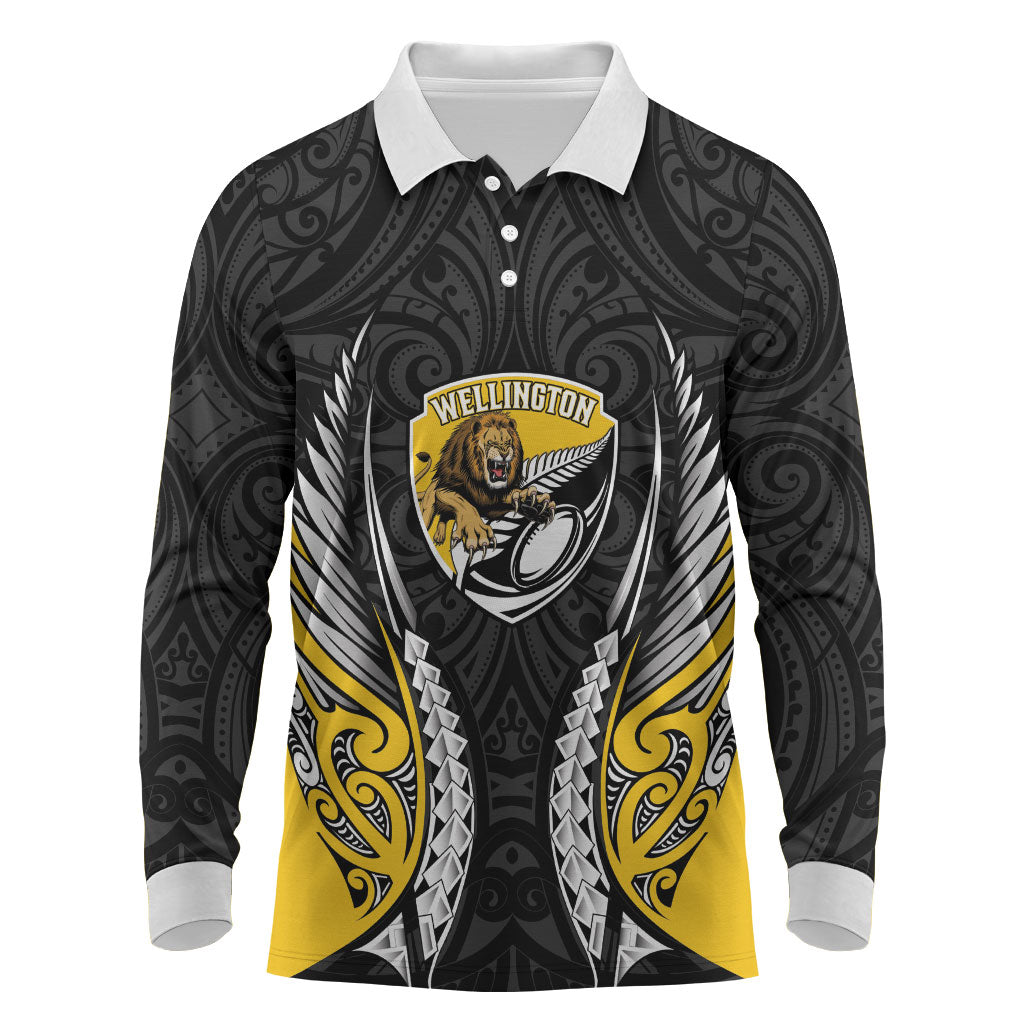 Wellington 2026 Rugby Custom Long Sleeve Polo Shirt NZ Maori Silver Fern
