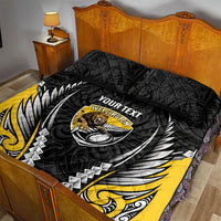 Wellington 2026 Rugby Custom Quilt Bed Set NZ Maori Silver Fern