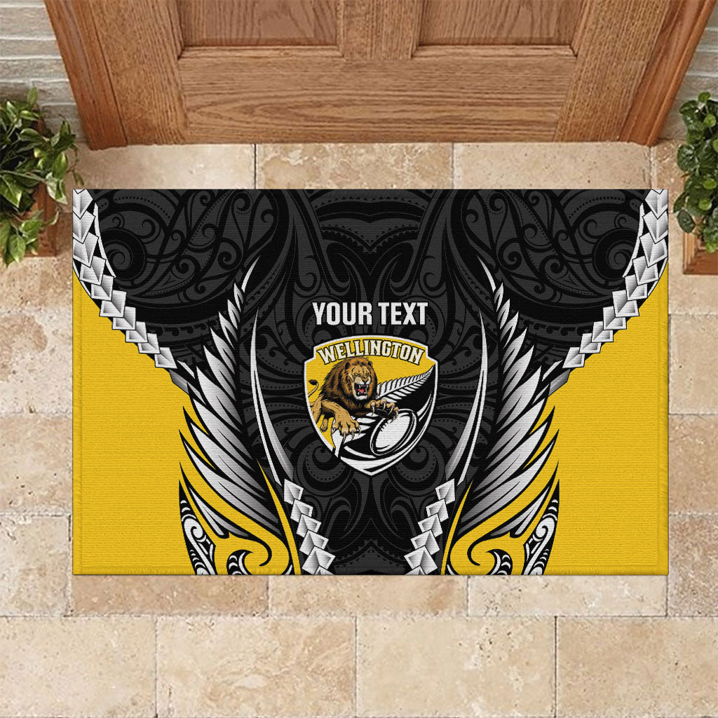 Wellington 2026 Rugby Custom Rubber Doormat NZ Maori Silver Fern LT14 Black - Polynesian Pride