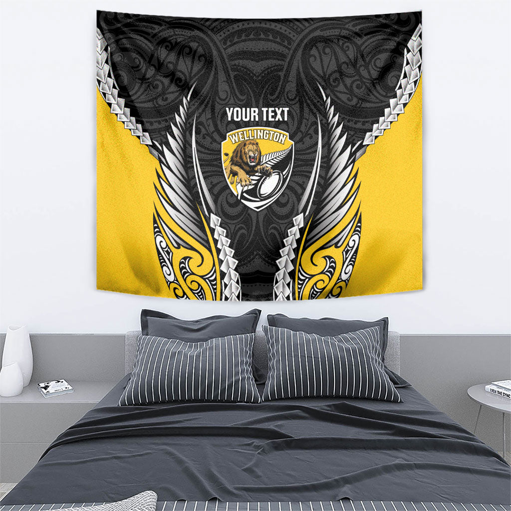 Wellington 2026 Rugby Custom Tapestry NZ Maori Silver Fern