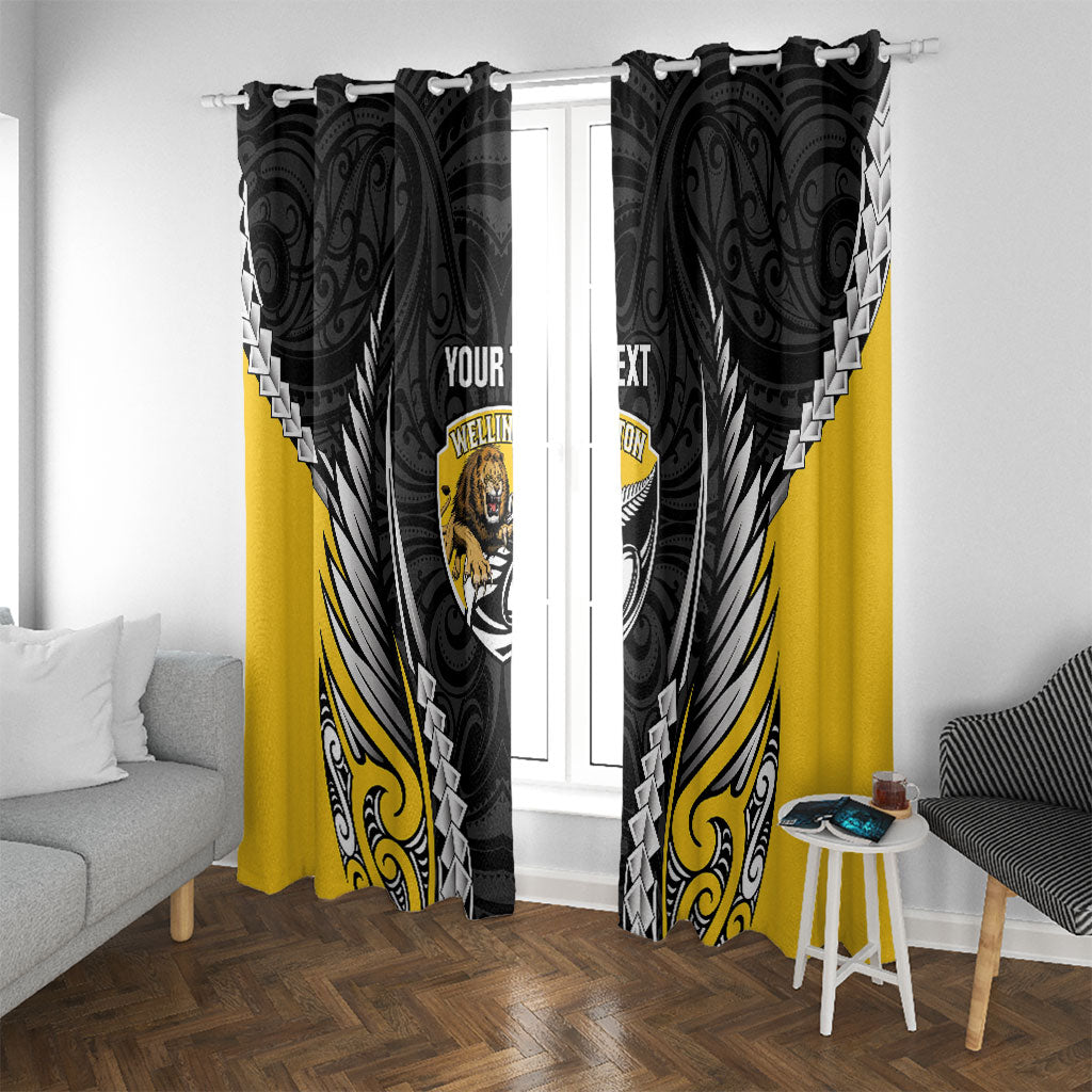 Wellington 2026 Rugby Custom Window Curtain NZ Maori Silver Fern