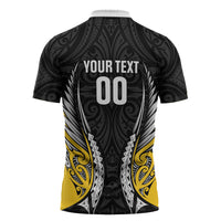 Wellington 2026 Rugby Custom Zipper Polo Shirt NZ Maori Silver Fern