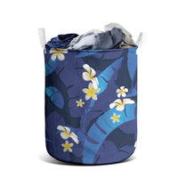 Teal Purple Banana Leaf Hawaii Laundry Basket Lau Maia Plumeria Tropical Summer Vibes
