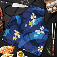 Teal Purple Banana Leaf Hawaii Apron Lau Maia Plumeria Tropical Summer Vibes