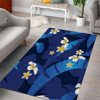 Teal Purple Banana Leaf Hawaii Area Rug Lau Maia Plumeria Tropical Summer Vibes