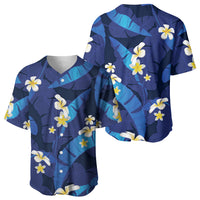 Teal Purple Banana Leaf Hawaii Baseball Jersey Lau Maia Plumeria Tropical Summer Vibes