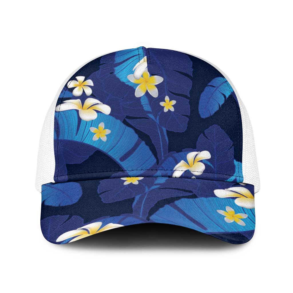 Teal Purple Banana Leaf Hawaii Baseball Net Cap Lau Maia Plumeria Tropical Summer Vibes
