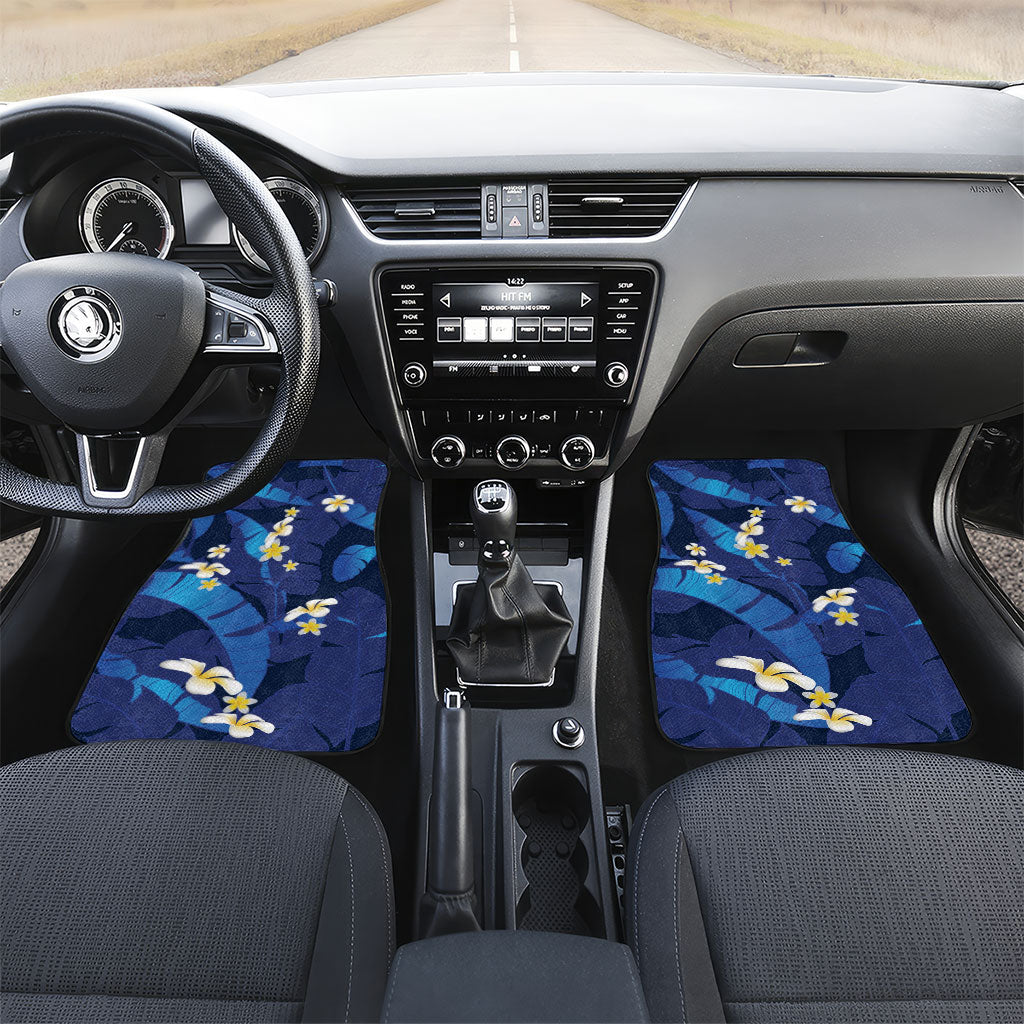 Teal Purple Banana Leaf Hawaii Car Mats Lau Maia Plumeria Tropical Summer Vibes