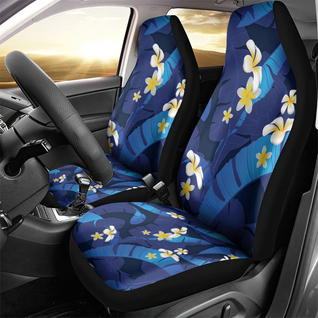 Teal Purple Banana Leaf Hawaii Car Seat Cover Lau Maia Plumeria Tropical Summer Vibes
