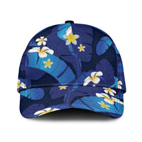Teal Purple Banana Leaf Hawaii Classic Cap Lau Maia Plumeria Tropical Summer Vibes
