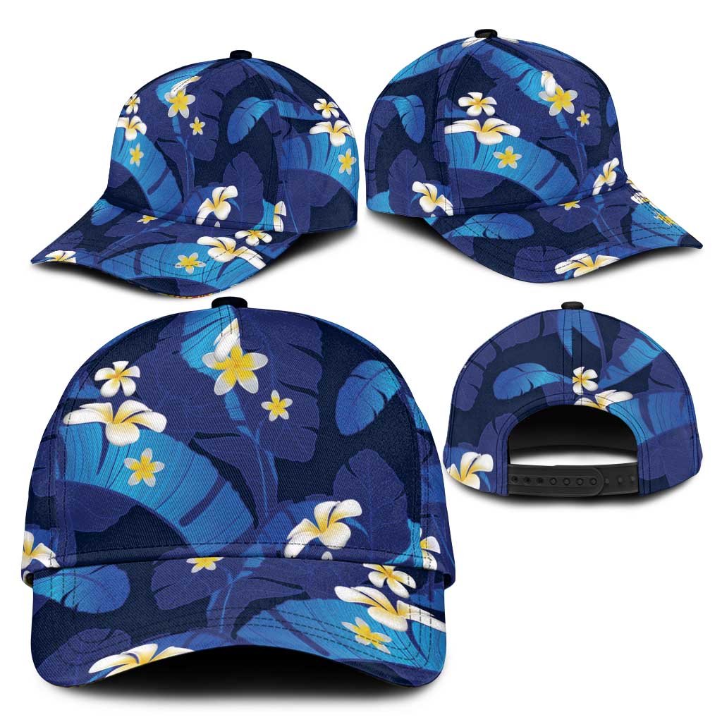 Teal Purple Banana Leaf Hawaii Classic Cap Lau Maia Plumeria Tropical Summer Vibes