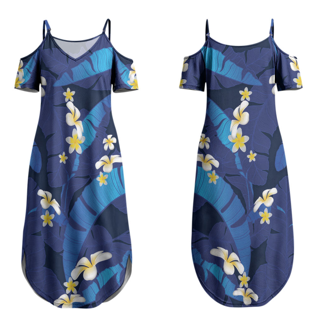 Teal Purple Banana Leaf Hawaii Couples Matching Summer Maxi Dress and Long Sleeve Button Shirt Lau Maia Plumeria Tropical Summer Vibes
