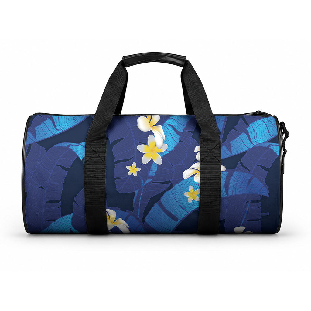 Teal Purple Banana Leaf Hawaii Duffle Bag Lau Maia Plumeria Tropical Summer Vibes LT14 One size Teal Purple - Polynesian Pride