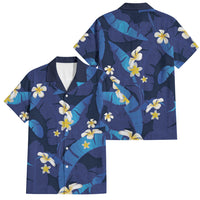 Teal Purple Banana Leaf Hawaii Family Matching Off The Shoulder Long Sleeve Dress and Hawaiian Shirt Lau Maia Plumeria Tropical Summer Vibes